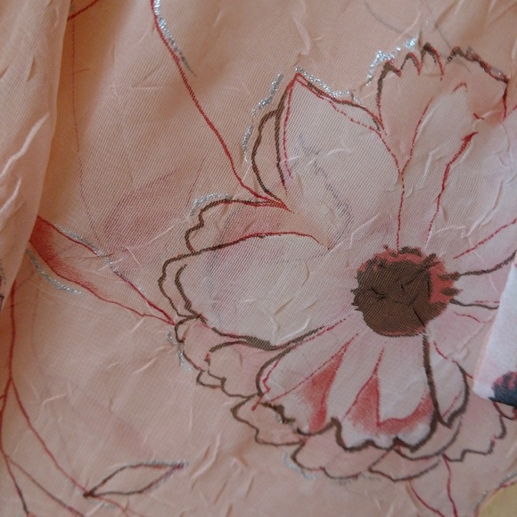 Sheer peach flowered jacket sz M petite from Blair - Picture 4 of 4